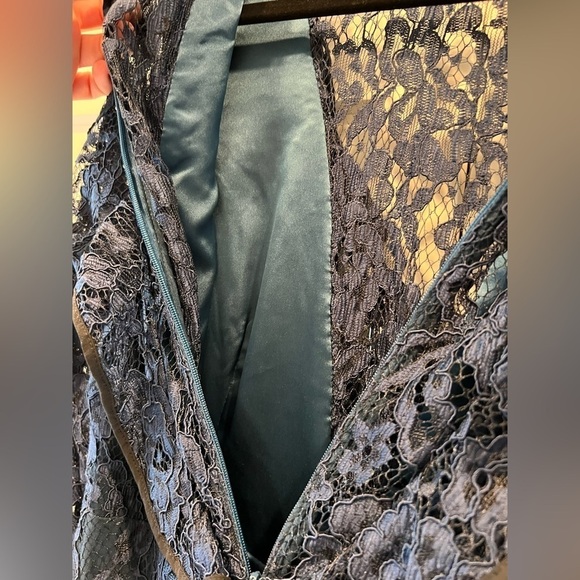 Alexis Navy Tracie Long-Sleeve Tiered Ruffled Lace Mini Dress size Medium. EUC!! - Picture 12 of 15